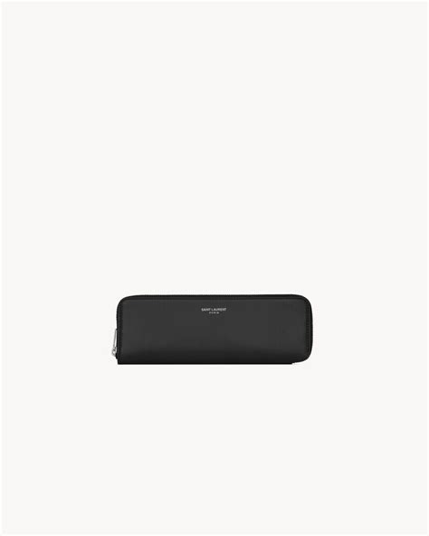 SAINT LAURENT PARIS PENCIL CASE IN SMOOTH LEATHER 